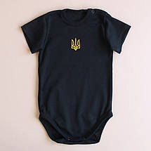 М’ятний боді з тризубом для немовляти інтерлок 100% бавовна машинна вишивка розміри 56 62 68 74 80 86 92, фото 5