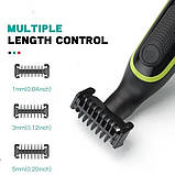 Акумуляторний триммер для бороди та вусів VGR V-017, бездротова бритва з насадками., фото 7