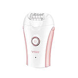 Компактний жіночий епілятор VGR, бездротовий, з підсвічуванням та 32 пінцетами для ніг та бікіні., фото 2