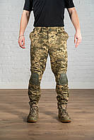 Штани армійські з тканини рип-стоп зсу піксель вафля з наколінниками штани військові камуфляжні піксельні всу