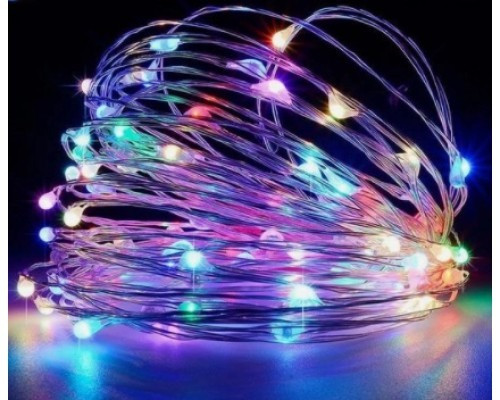 Гірлянда Роса, 5 метрів, на батарейках, RGB підсвічування, кольорове, фото 1