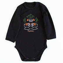 Зелений боді дитячий з етнічною вишивкою Карпати 56 62 68 74 80 86 92, фото 3