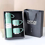 Термос із кружками 500 мл із нержавіючої сталі в подарунковій упаковці, фото 5