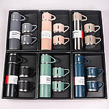 Термос із кружками 500 мл із нержавіючої сталі в подарунковій упаковці, фото 3