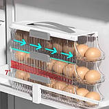 Контейнер-лоток для зберігання яєць у холодильнику, вміщує 24 шт., органайзер для яєць., фото 2