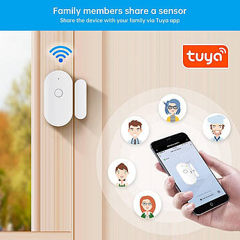 Бездротова Wi-Fi сигналізація Fuers WIFID01 для дверей/вікна, сумісна з Tuya/Smart Life