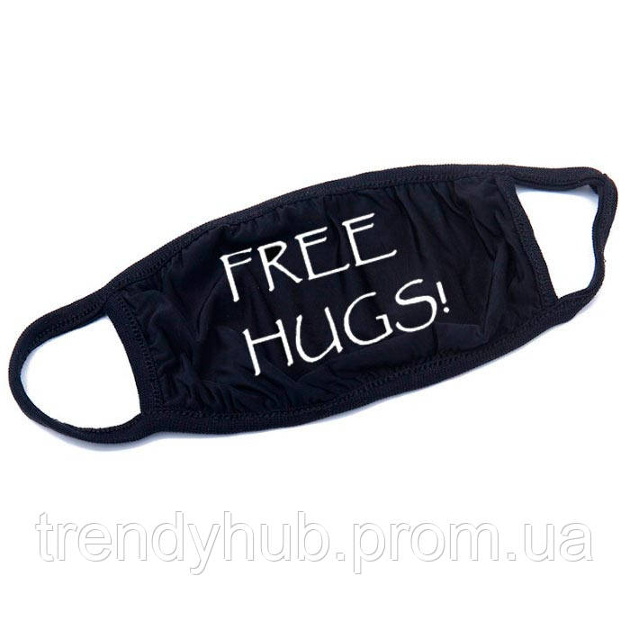 Маска Seta Decor c Мордочкой Бесплатные Обнимашки Free Hugs K-Pop черная (6822) LP, код: 6658250 - фото 1 - id-p2134479388
