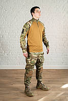 Летняя военная форма с наколенниками камуфляжная мультикам рип-стоп вафелька костюм тактический мужской зсу
