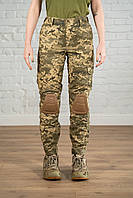 Штаны с наколенниками всу боевые рип-стоп военные пиксель камуфляж зсу мм14 тактические rip stop брюки полевые