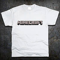 Футболка Fruit of the Loom Логотип Майнкрафт Logo Minecraft Белый 152 см (219642) FE, код: 7584400