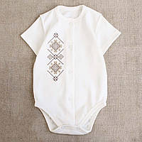 Боди-футболка детские и для новорожденных с вышивкой украинский орнамент, Боди вышитый для младенцев