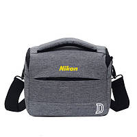 Сумка для фотоаппарата Nikon D противоударный чехол Серый с черным (IBF063SB1)