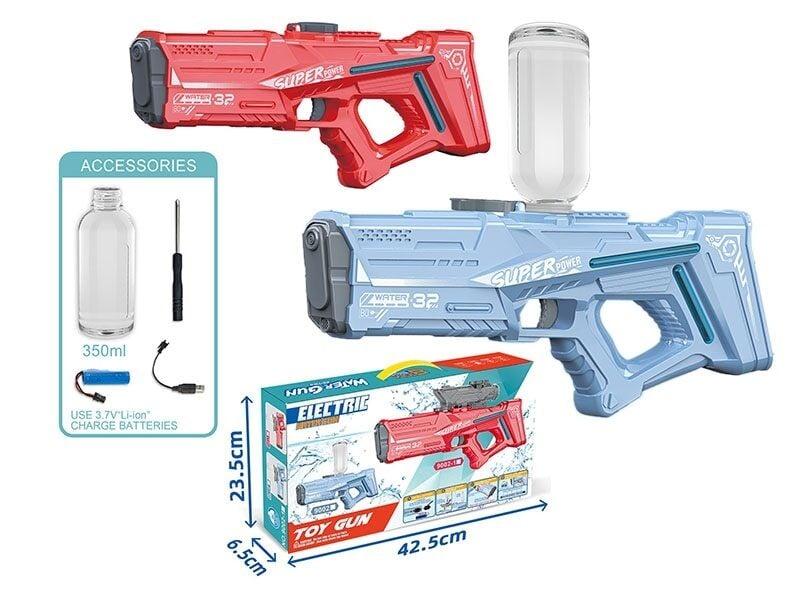 Водний пістолет 2 види, пляшечка, автоматичний принцип, акумулятор 3.7V, кабель USB, в коробці