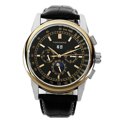 Мужские классические часы наручные Forsining 319 Black-Cuprum-Black Denver Чоловічий класичний годинник - фото 1 - id-p2134369965