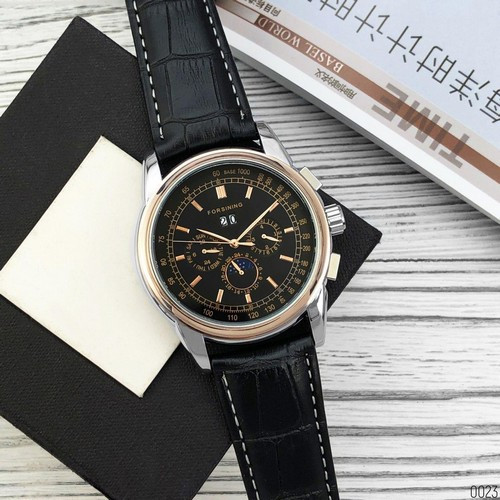 Мужские классические часы наручные Forsining 319 Black-Cuprum-Black Denver Чоловічий класичний годинник - фото 2 - id-p2134369965