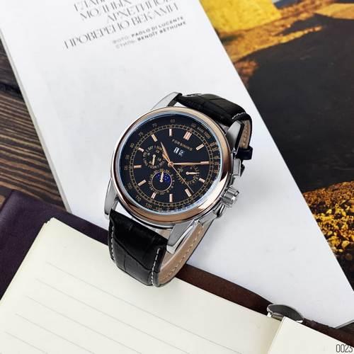 Мужские классические часы наручные Forsining 319 Black-Cuprum-Black Denver Чоловічий класичний годинник - фото 5 - id-p2134369965