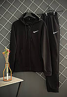 Мужской демисезонный спортивный костюм на змейке Nike черный / костюм на весну, осень Найк