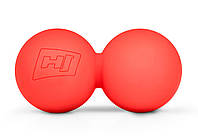 Силиконовый массажный двойной мяч 63 мм Hop-Sport HS-S063DMB Красный
