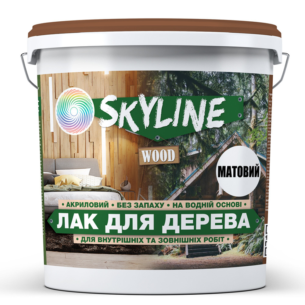 Лак для дерева акриловий Skyline Wood Прозорий Матовий 3 л