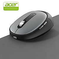 Мышь ACER OMR060 с беспроводным подключением Bluetooth и 2.4GHz и аккумулятором, 1600DPI, чёрно-серый