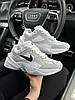 Жіночі кросівки Nike M2K Tekno White Gray Black (Білі) Взуття Найк М2К Текно шкіряні демисезон, фото 3