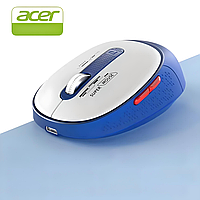 Мышь ACER OMR060 с беспроводным подключением Bluetooth и 2.4GHz и аккумулятором, 1600DPI, сине-белый