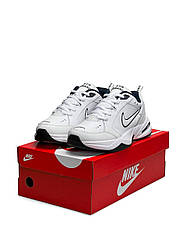 Чоловічі кросівки Nike Air Monarch White Navy (Білі) Взуття Найк Аир Монарх повсякденні шкіра демісезон