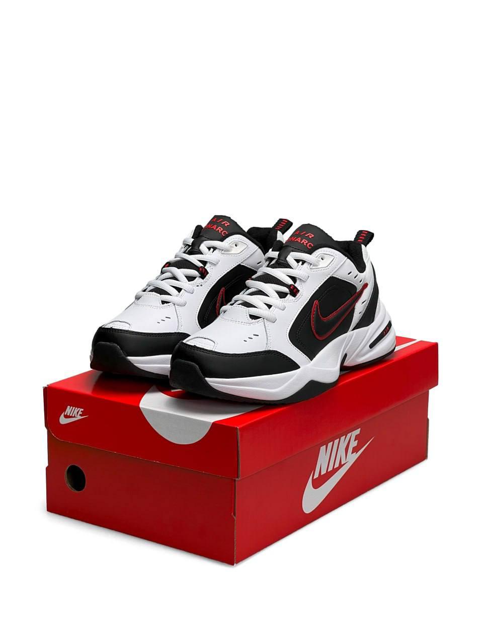 Чоловічі кросівки Nike Air Monarch Black Red (Чорні) Взуття Найк Аир Монарх повсякденні шкіра демісезон, фото 1