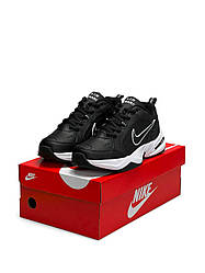 Чоловічі кросівки Nike Air Monarch Black White (Чорні) Взуття Найк Аир Монарх повсякденні шкіра демісезон
