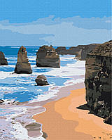Картина по номерам "Морские скалы" 48x60 3v1 Рисование Живопись Раскраски (Природа)