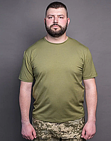 Футболка чоловіча військова для ЗСУ тактична MILIGUS р. L Армійська футболка польова з коротким рукавом хакі