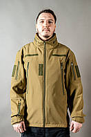 Демісезонна тактична куртка військова Софтшелл койот Армійська куртка холодостійка MILIGUS "Patriot" р. L