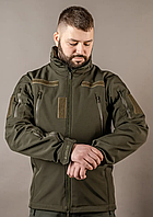 Тактична куртка демісезонна Soft shell олива Куртка військова MILIGUS "Patriot" р. L водонепроникна