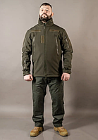 Демісезонна тактична куртка військова Софтшелл олива Армійська куртка холодостійка MILIGUS "Patriot" р. 2XL