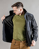 Демісезонна тактична куртка військова флісова чорна Армійська куртка MILIGUS для ЗСУ р. XL