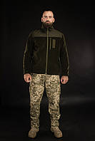 Куртка демісезонна тактична флісова темна олива Куртка військова MILIGUS для ЗСУ армійська р. L