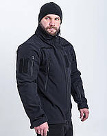 Тактична куртка демісезонна Soft shell чорна Куртка військова MILIGUS "Patriot" р. р. 2XL водонепроникна