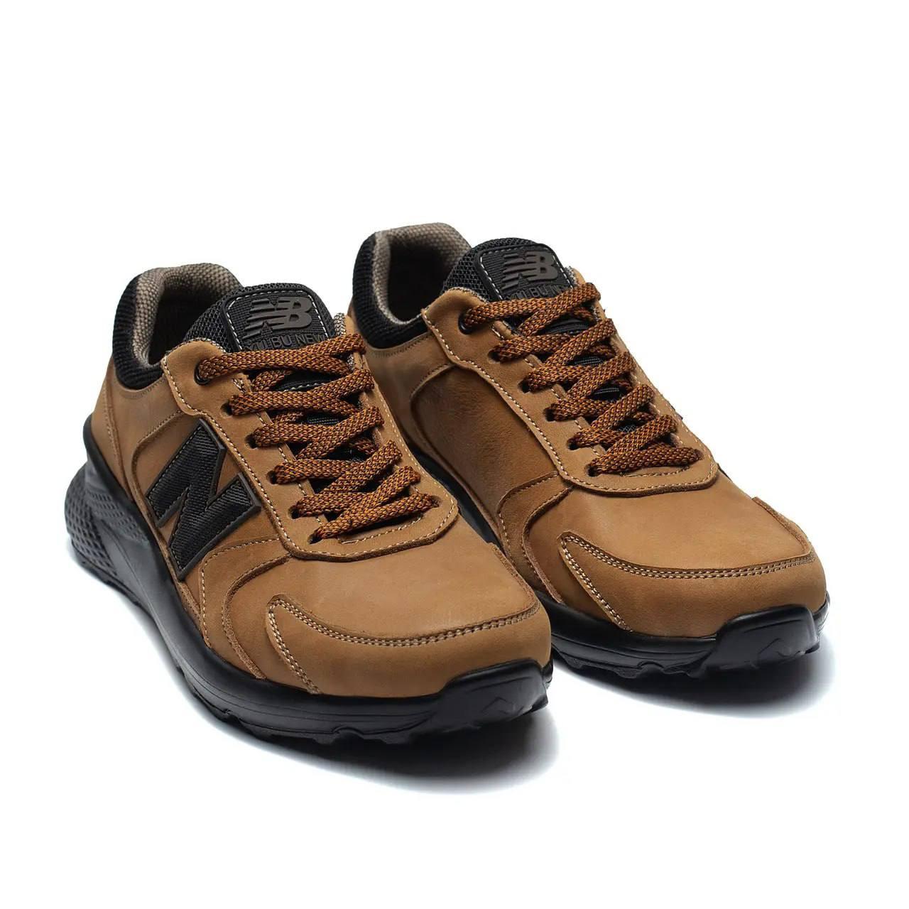 Чоловічі шкіряні кросівки весни/осінь NB brown