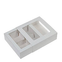 Коробка для цукерок з вікном 112х112х30 (на 4 шт), біла