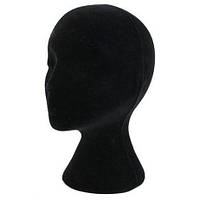 Манекены головы из пенопласта RESTEQ для шапок, парик, очков, рисования Черные 50см