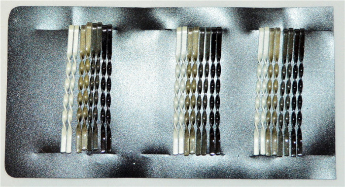 Невидимка для волосся сіра, 24 шт., 14*7 см, фото 1