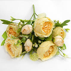 Букет чайних троянд, 30 см, кремовий