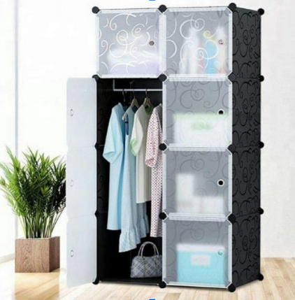 Пластикова складана шафа Storage Cube Cabinet «МР 28-51» чорний (4), фото 1