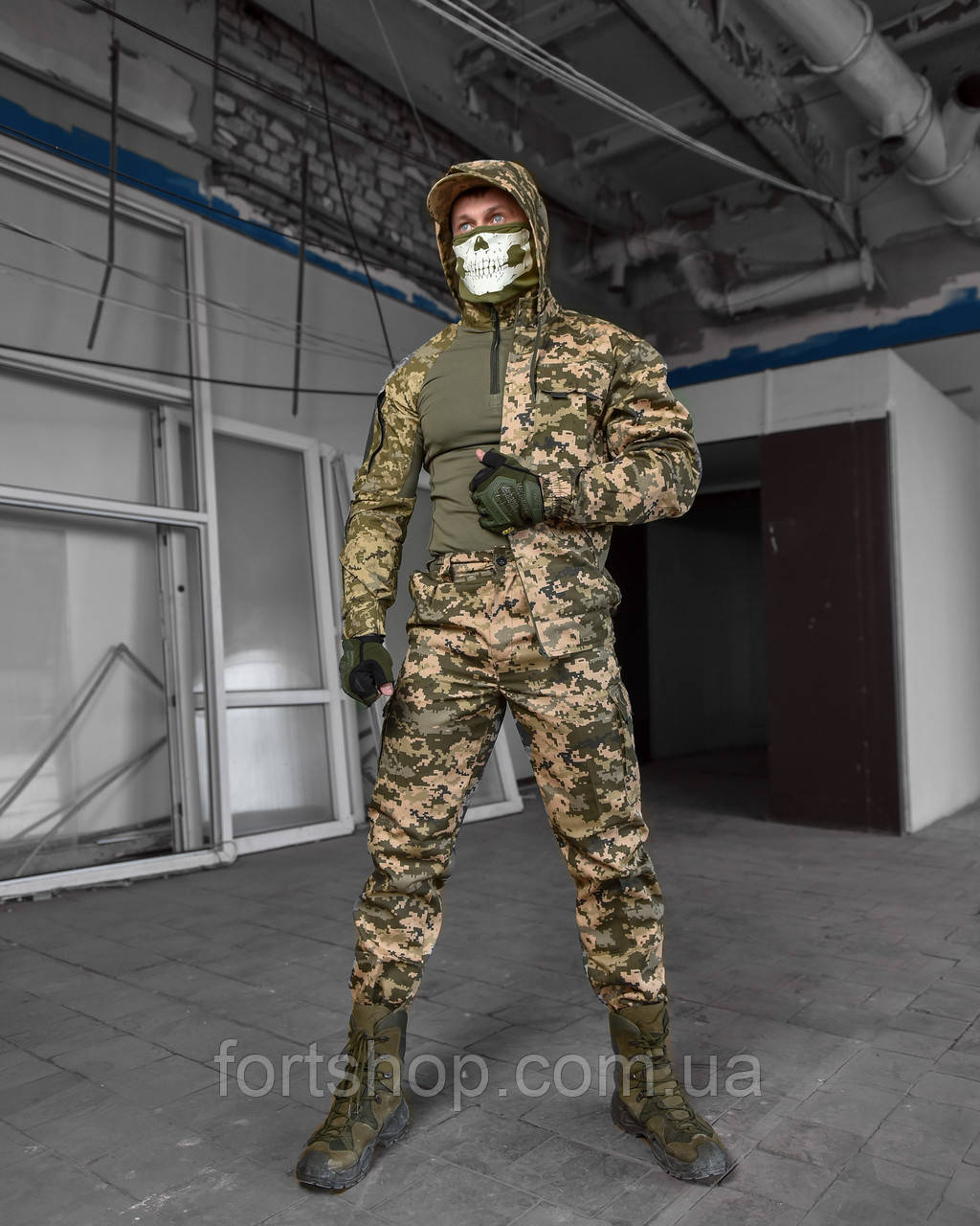 Літній військовий чоловічий тактичний костюм Colossus куртка і штани убакс літо піксель комплект 3в1