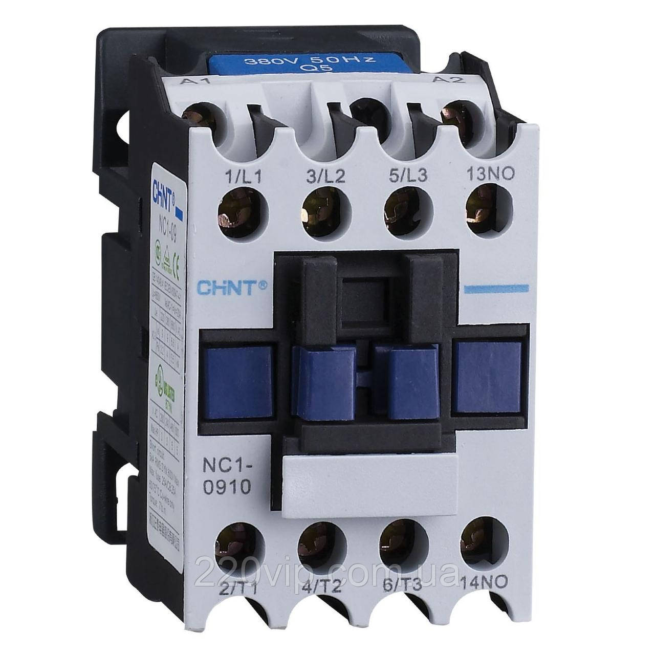 Контактор CHINT 9A NC1-0910 400V 50/60Hz 1NO, 221047 однофазний магнітний пускач, пушкорегулювальний, фото 1