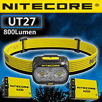 NITECORE UT27 800 люмен, НОВАЯ налобная лампа, двухлучевая фара, мощный налобный фонарь для бега, фонарик