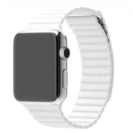 Шкіряний ремінець Leather Loop для Apple Watch 42/44/45/49 mm White, фото 2