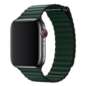 Шкіряний ремінець Leather Loop для Apple Watch 42/44/45/49 mm Dark Green