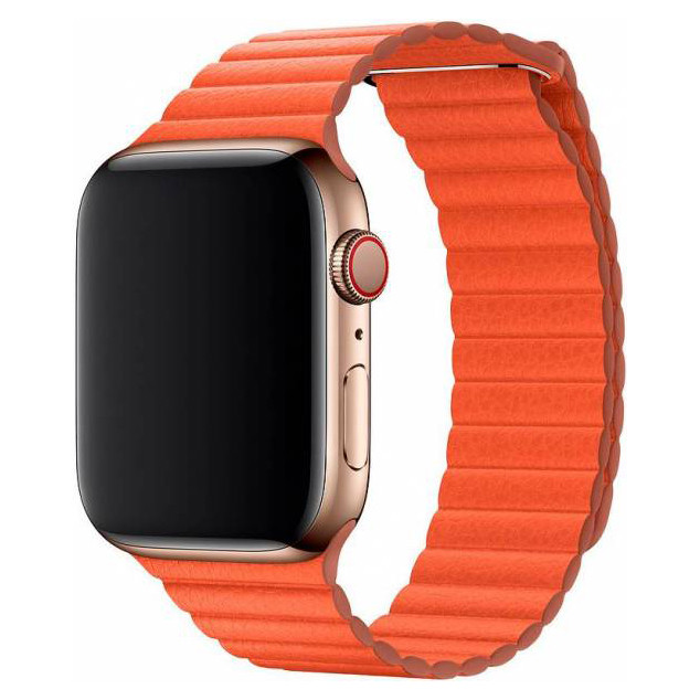 Шкіряний ремінець Leather Loop для Apple Watch 42/44/45/49 mm Orange