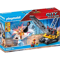 Конструктор Playmobil City Action Кран для сноса с секцией дома (93 детали) 70442